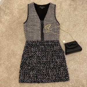 Armani exchange black wool mix dress